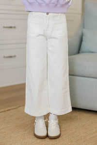Girls: Give It Your All Cream Wide Leg Denim