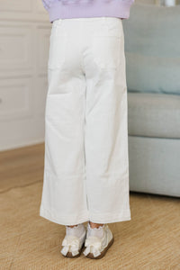 Girls: Give It Your All Cream Wide Leg Denim