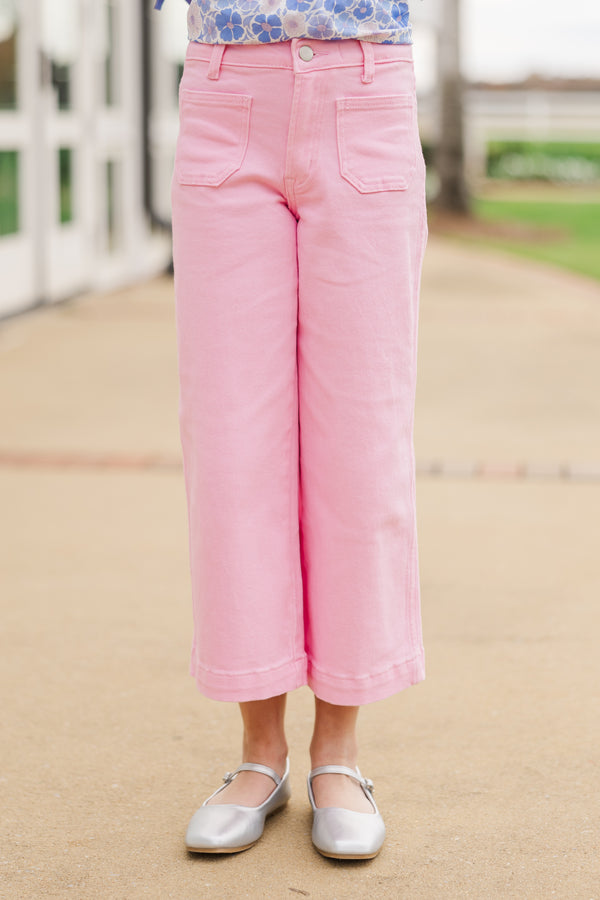 Girls: Give It Your All Pink Wide Leg Denim