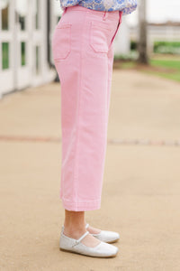 Girls: Give It Your All Pink Wide Leg Denim