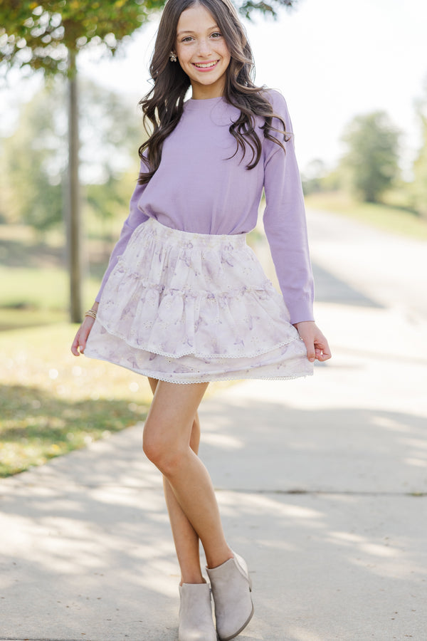 lavender tree skirt Girls: Sweet Dreams Lavender Eyelet Ruffled Skort – Shop the Mint