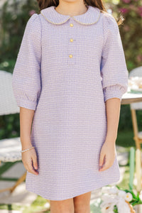 Girls: The Lydia Lavender Purple Tweed Dress