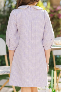 Girls: The Lydia Lavender Purple Tweed Dress