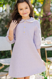 Girls: The Lydia Lavender Purple Tweed Dress