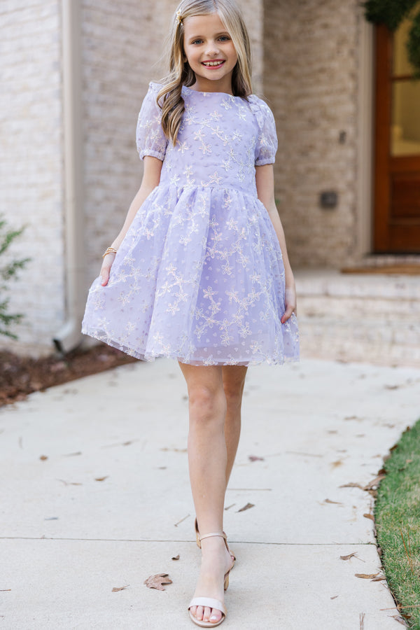 Girls: Good Days Ahead Lavender Floral Dress