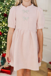 Girls: The Gwen Pink Embellished Tweed Dress