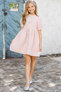 Girls: The Gwen Pink Embellished Tweed Dress