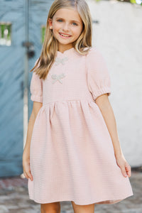 Girls: The Gwen Pink Embellished Tweed Dress