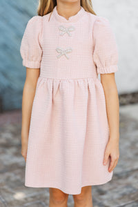 Girls: The Gwen Pink Embellished Tweed Dress