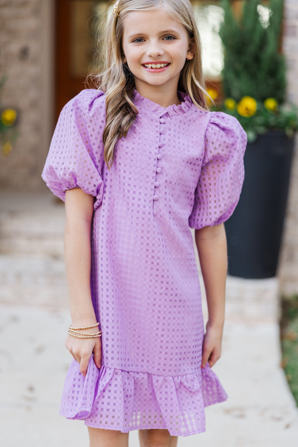 Girls: The Tina Lavender Purple Textured Dress