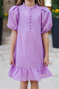 Girls: The Tina Lavender Purple Textured Dress