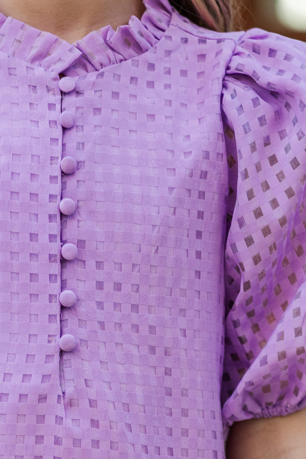 Girls: The Tina Lavender Purple Textured Dress