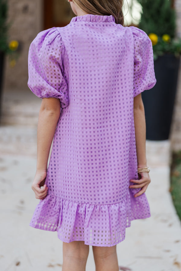 Girls: The Tina Lavender Purple Textured Dress