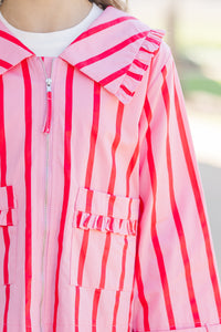 Girls: The Parker Pink Striped Blouse