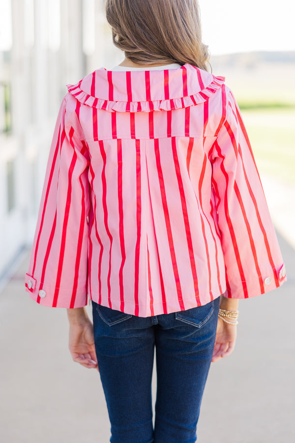 Girls: The Parker Pink Striped Blouse