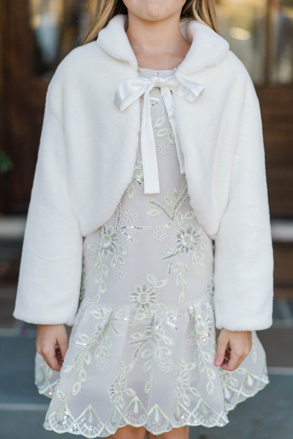 Girls: The Kaeli White Fur Jacket