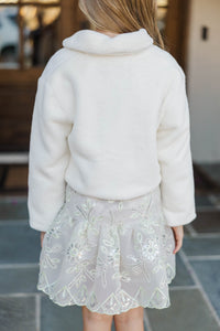 Girls: The Kaeli White Fur Jacket