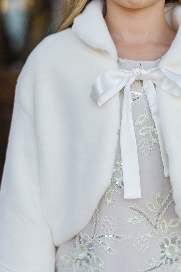 Girls: The Kaeli White Fur Jacket