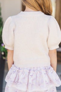 Girls: The Charlotte Cream Bow Sweater