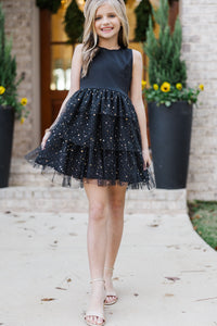 Girls: The Kennedy Black Star Tulle Tiered Dress