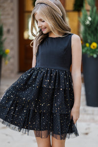 Girls: The Kennedy Black Star Tulle Tiered Dress