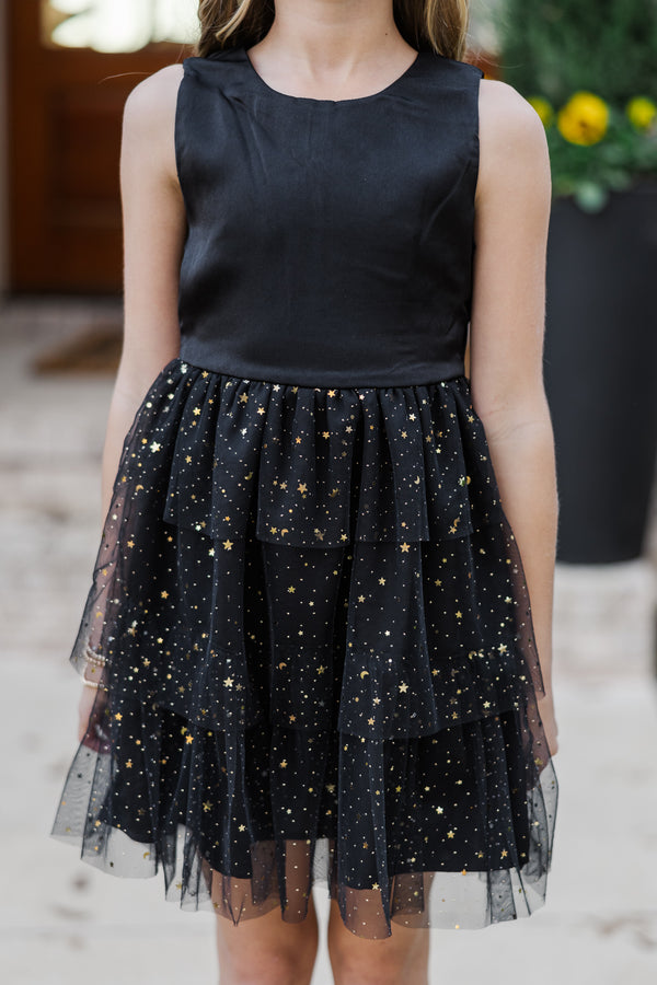 Girls: The Kennedy Black Star Tulle Tiered Dress