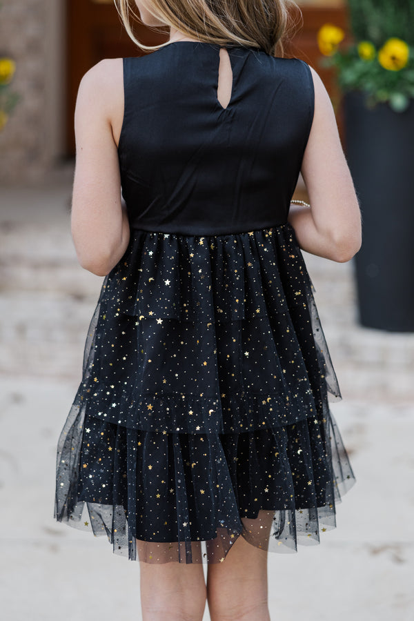 Girls: The Kennedy Black Star Tulle Tiered Dress