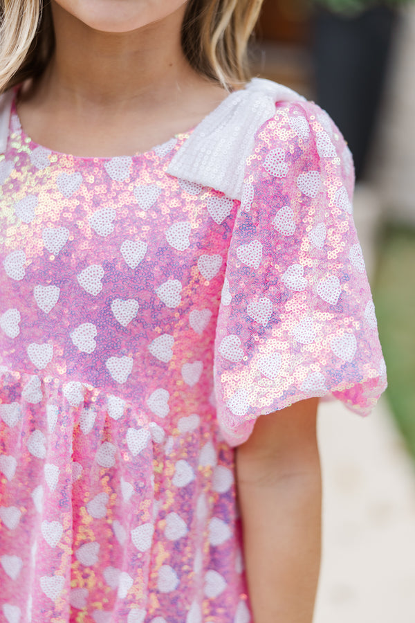 Girls: The Brandy Pink Sequin Babydoll Dress