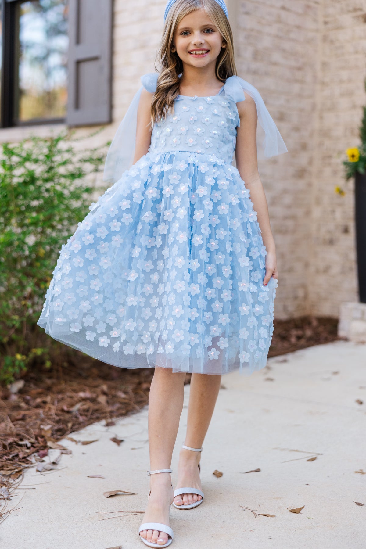 Girls: The Gracie Blue Floral Tulle Dress – Shop the Mint