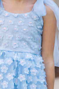 Girls: The Gracie Blue Floral Tulle Dress