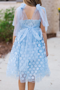 Girls: The Gracie Blue Floral Tulle Dress