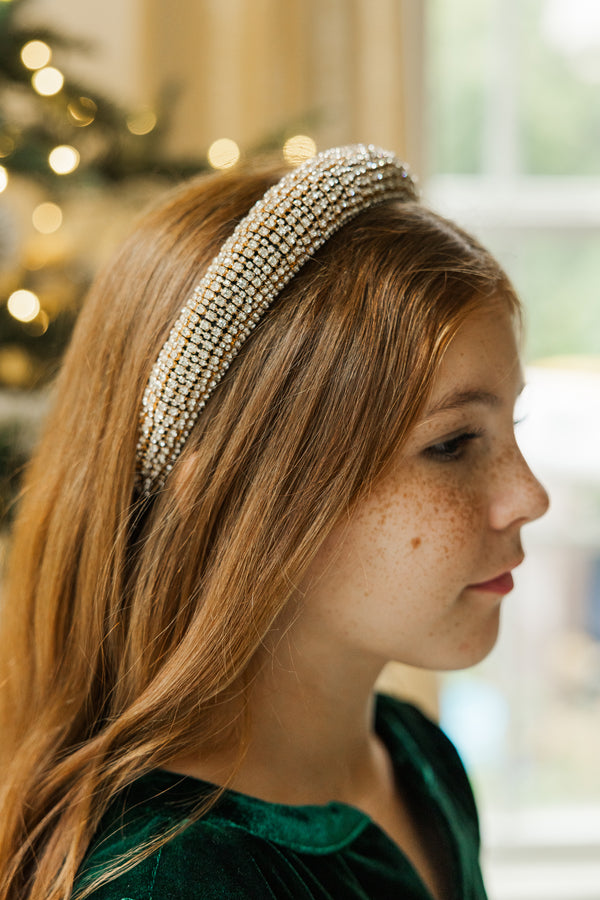 Girls: The Poppy Gold Rhinestone Headband