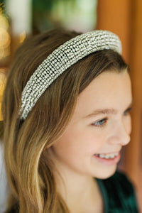 Girls: The Poppy Silver Rhinestone Headband