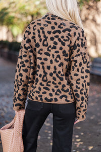 Work With You Brown Leopard Sweater