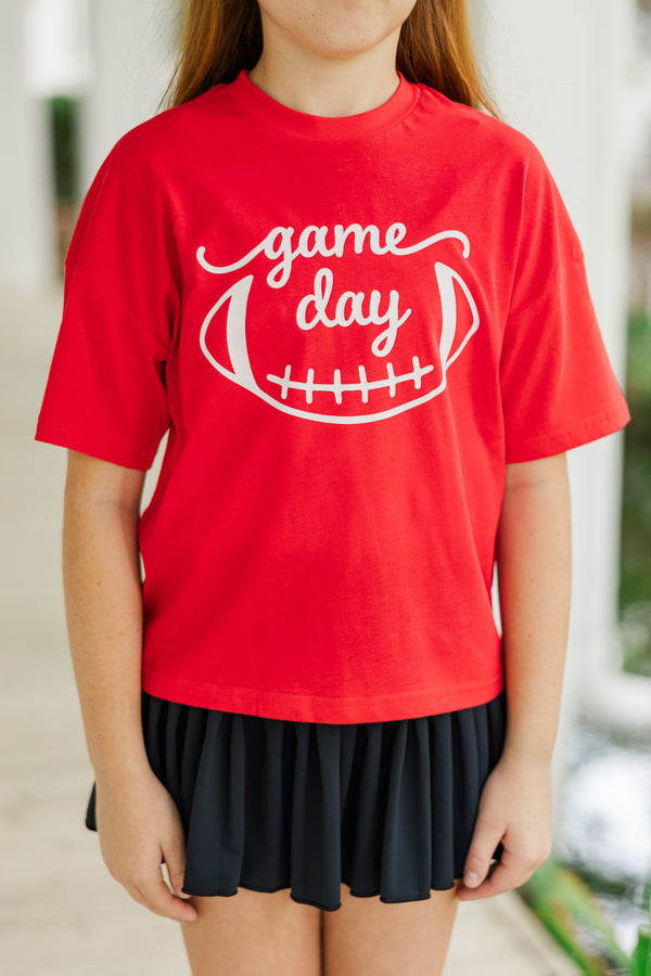 Girls: It's Game Day Red Graphic Tee