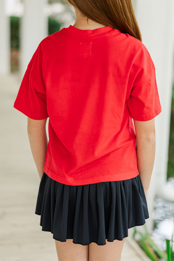 Girls: It's Game Day Red Graphic Tee