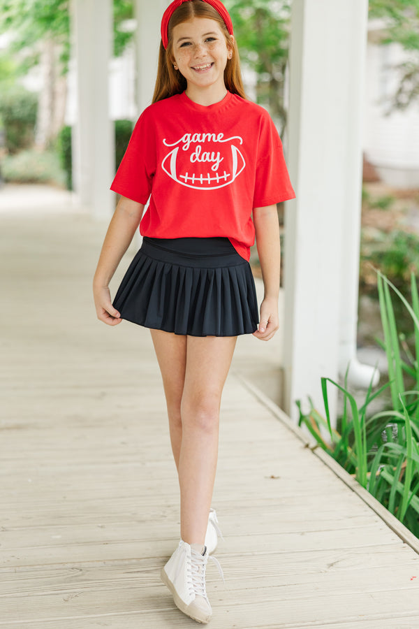 Girls: It's Game Day Red Graphic Tee