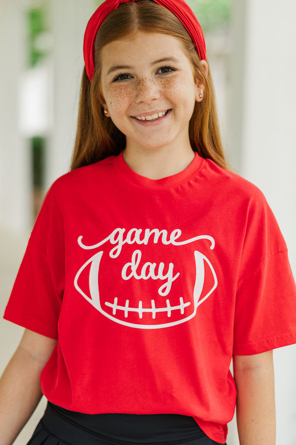 Girls: It's Game Day Red Graphic Tee