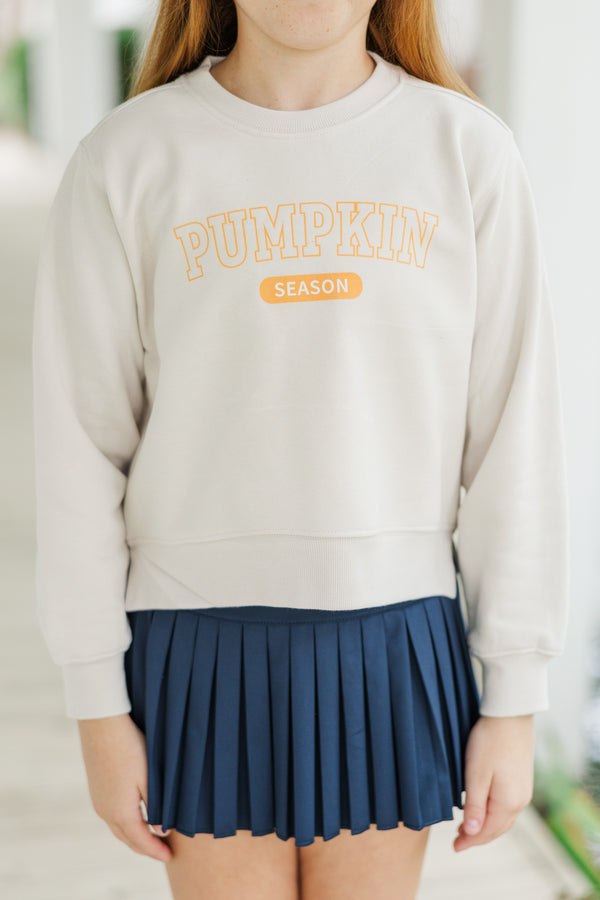 Girls: Pumpkin Season Cream Graphic Sweatshirt