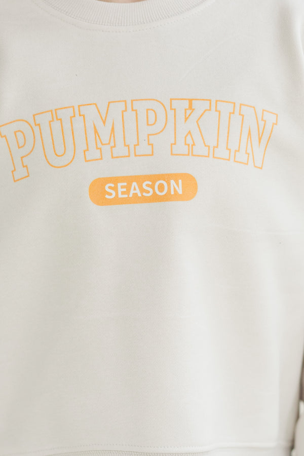 Girls: Pumpkin Season Cream Graphic Sweatshirt