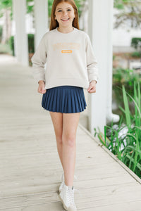 Girls: Pumpkin Season Cream Graphic Sweatshirt