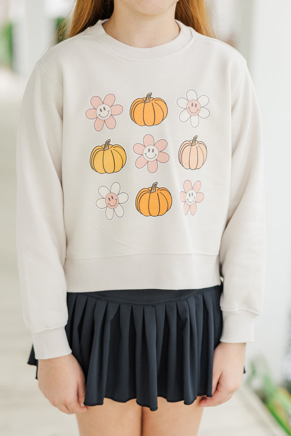 Girls: Happy Harvest Cream Graphic Sweatshirt