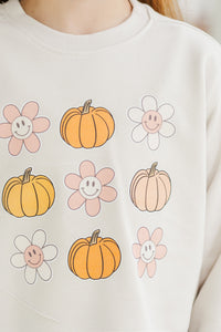 Girls: Happy Harvest Cream Graphic Sweatshirt