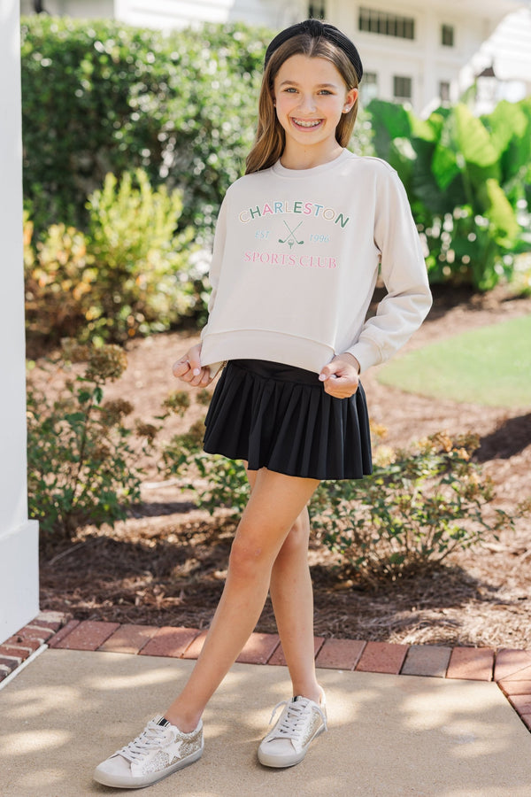 Girls: Sports Club Bone Graphic Sweatshirt