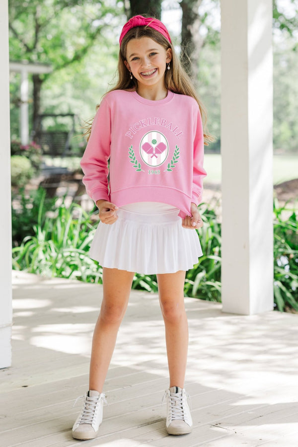 Girls: Pickleball Club Bubblegum Pink Graphic Sweatshirt