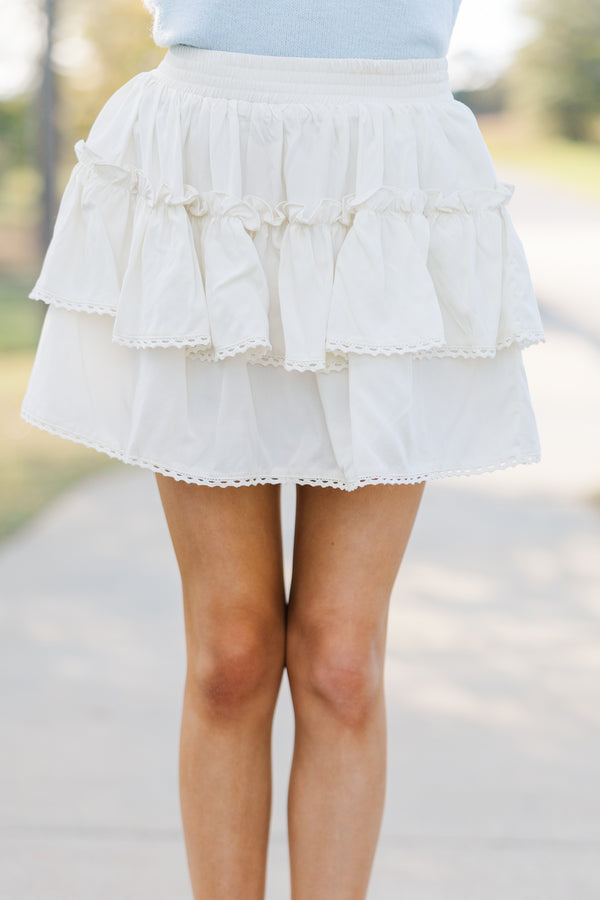 Girls: Sweet Dreams White Ruffled Skirt