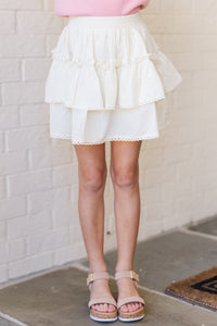 Girls: Sweet Dreams White Ruffled Skort