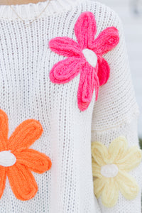 The Dream Cream Floral Embroidered Sweater