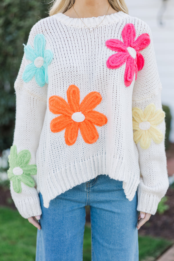The Dream Cream Floral Embroidered Sweater Shop the Mint The Dream Cream Floral Embroidered Sweater Shop the Mint