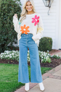 The Dream Cream Floral Embroidered Sweater